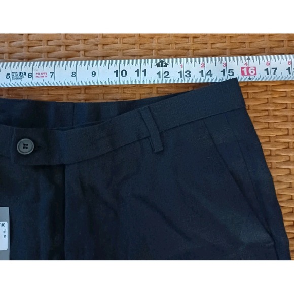 NWT Primo Emporio Men Shorts 100% Linen Sz EU46 Bermuda Black Made‎ in Italy NWT - Picture 9 of 12